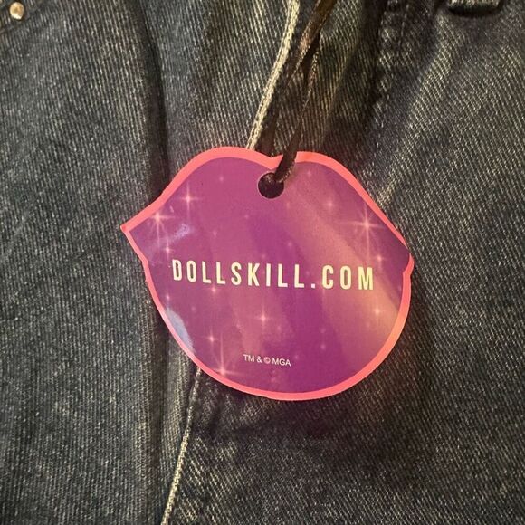 NWT y2k Dolls Kill Bratz rhinestone jeans xs - Picture 5 of 14